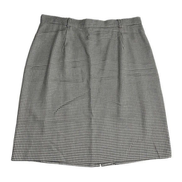 Vintage Jessica Scott Houndstooth Tweed Secretary Office Skirt Size 18 34” Waist - Picture 2 of 9